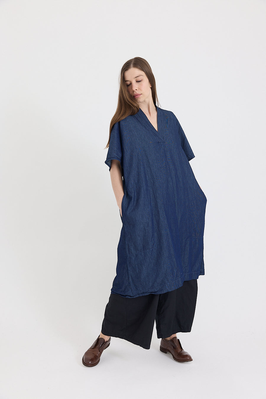 Eugenie Tunic in Denim Cotton Chambray