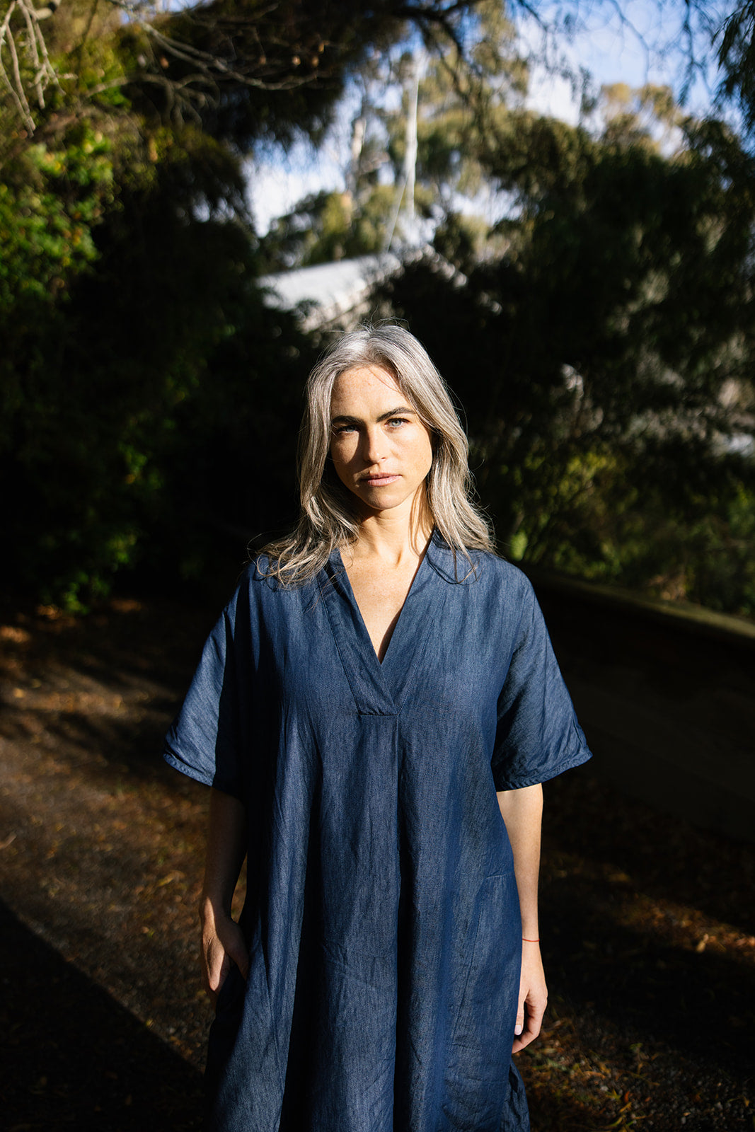 Eugenie Tunic in Denim Cotton Chambray