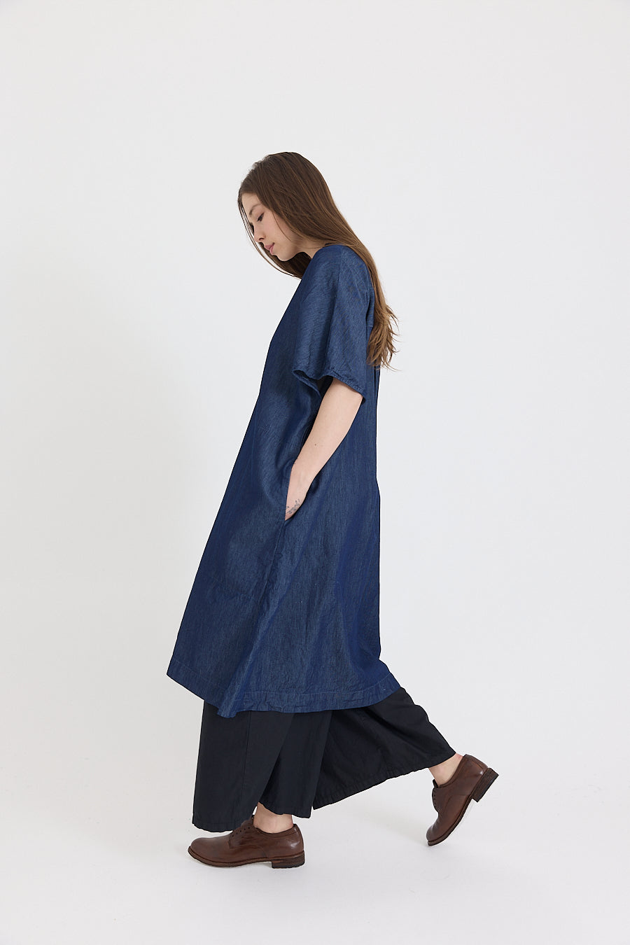 Eugenie Tunic in Denim Cotton Chambray