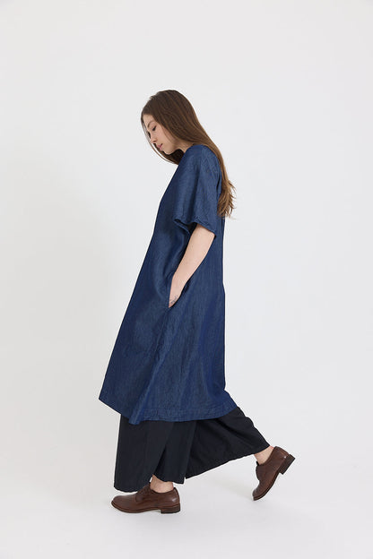 Eugenie Tunic in Denim Cotton Chambray